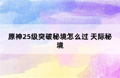 原神25级突破秘境怎么过 天际秘境